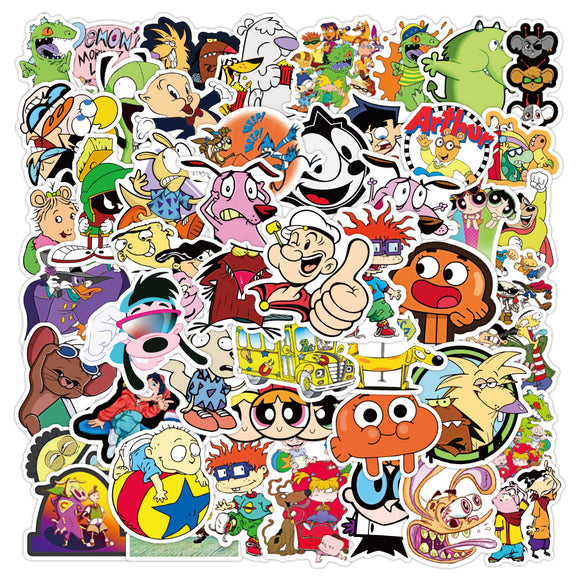 Movies and Cartoons - Waterproof, Vinyl Stickers (50 pcs per packet)